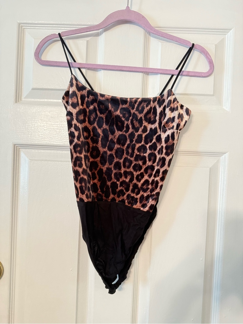 Nasty Gal Leopard Print Bodysuit - Black & Brown
